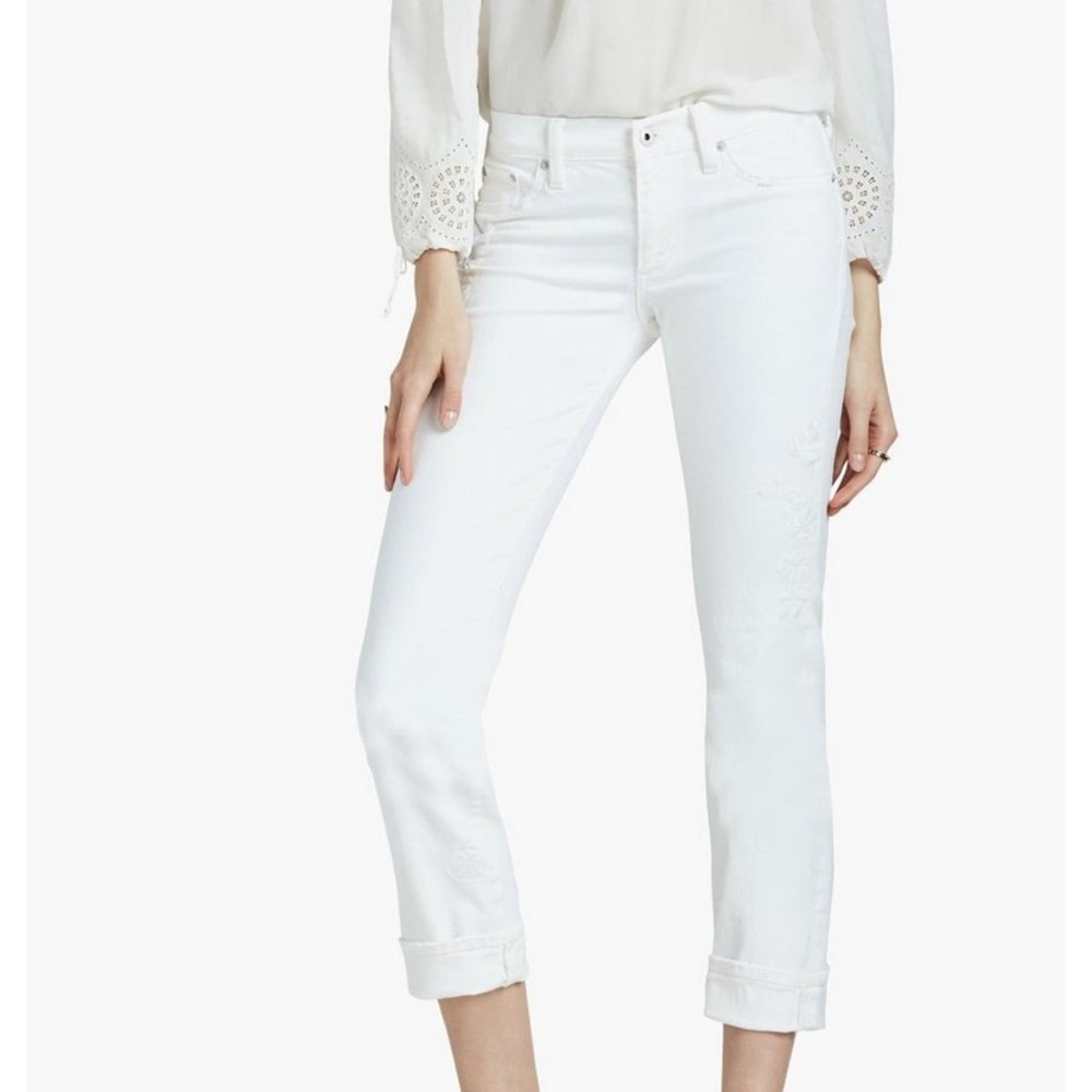 Lucky Brand Sweet Crop Mid Rise White Jeans